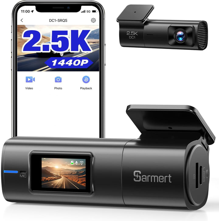 Sarmert 2.5K Front Dash Cam Built-in WiFi,Dash Camera for Car