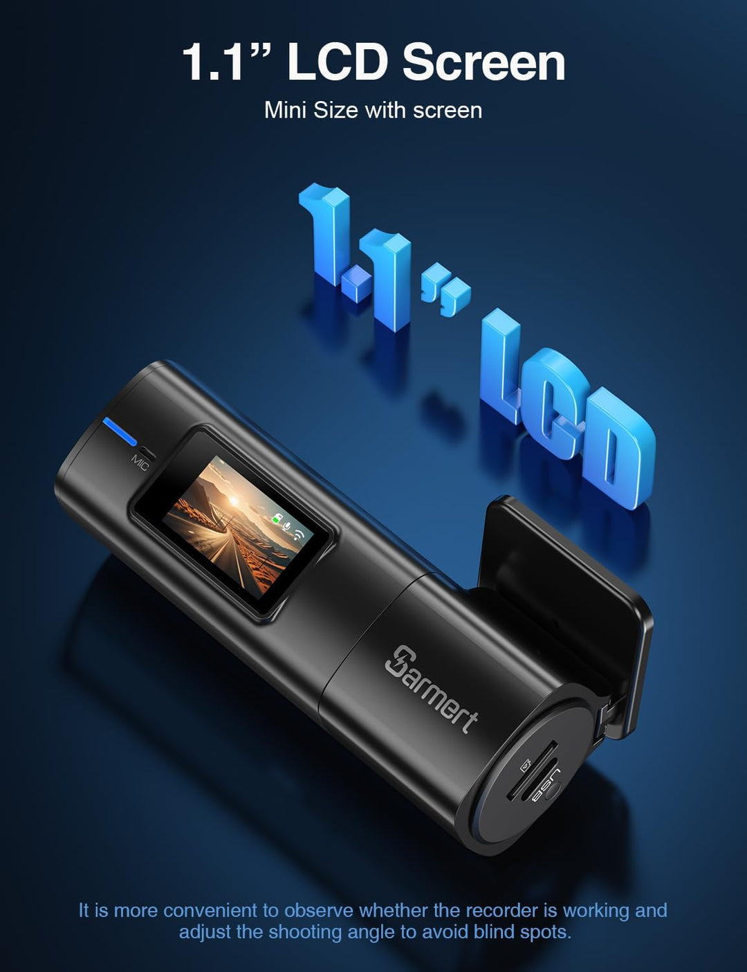 Sarmert 2.5K Front Dash Cam Built-in WiFi,Dash Camera for Car