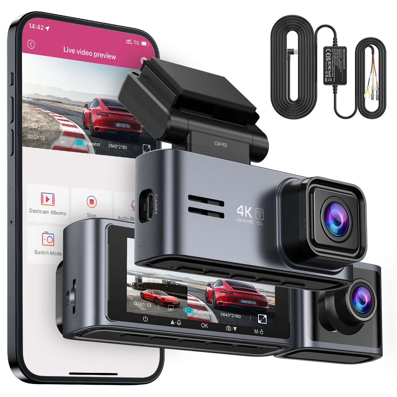 Sarmert DASH CAM DC42★前後カメラ★5G WiFi★GPS Amazon.com: Sarmert C1 5K Dash Cam Front - Built-in GPS and